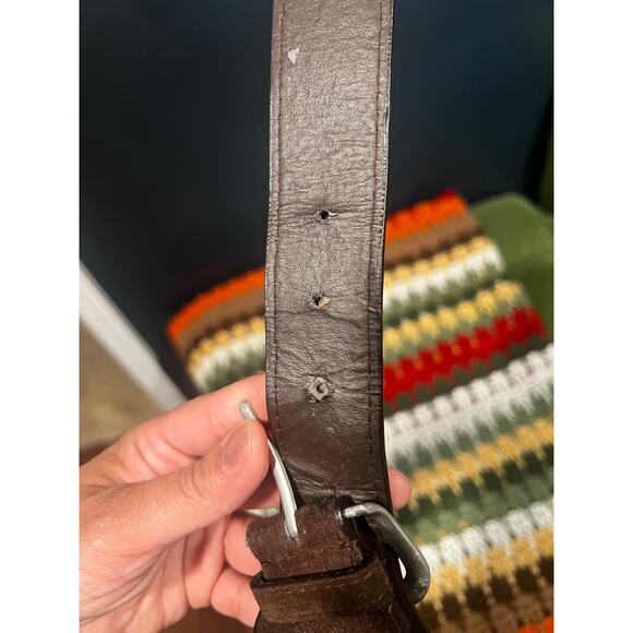 Boho Chic Brown Suede Wide Waist Hip Belt with Silver Buckle Western Style main image 4